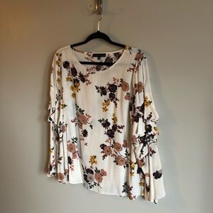 SANCTUARY | beige floral print blouse